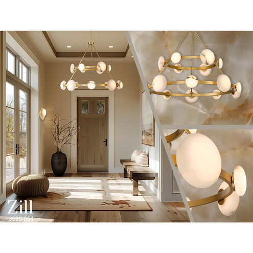 Zill LED 42.13 inch Lily Gold Chandelier Ceiling Light